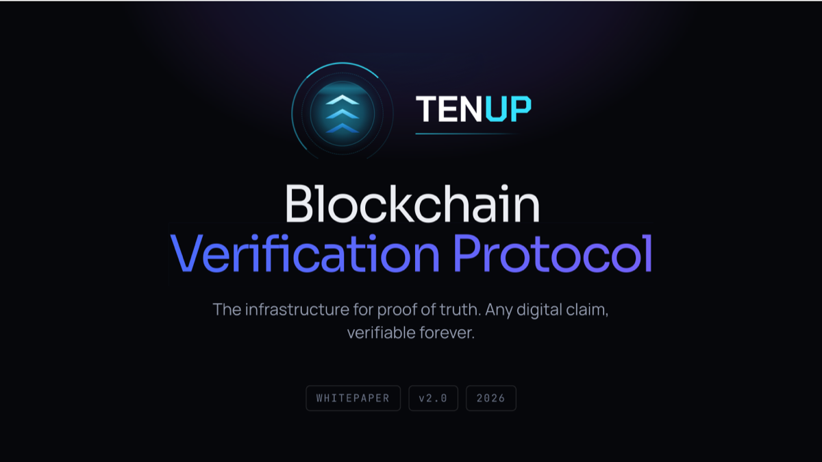 Cover of the TENUP Protocol whitepaper, v2.0